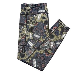 CVG Constantly Varied Gear Midnight Skulls Full Length Leggings